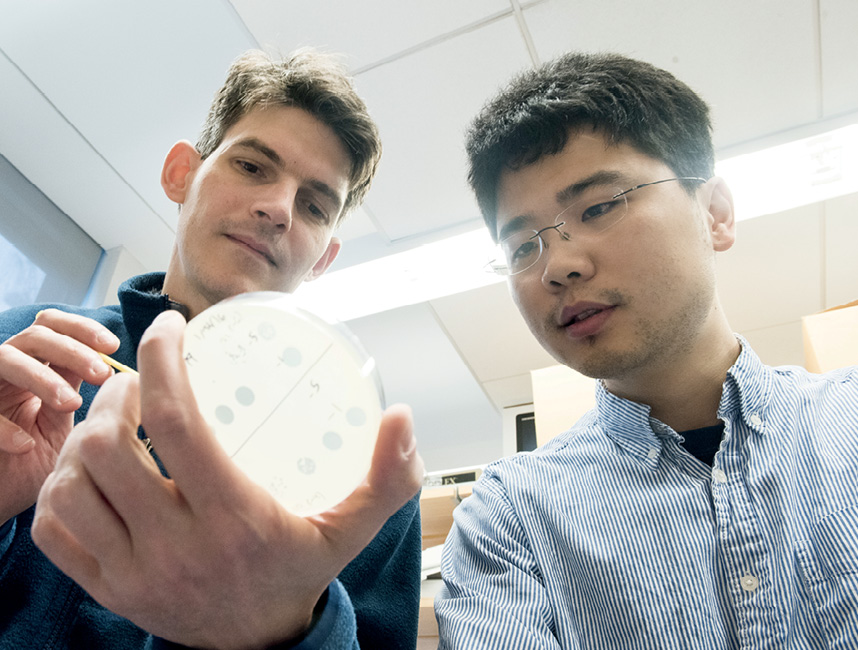 Marraffini (left) with former graduate student Wenyan Jiang.