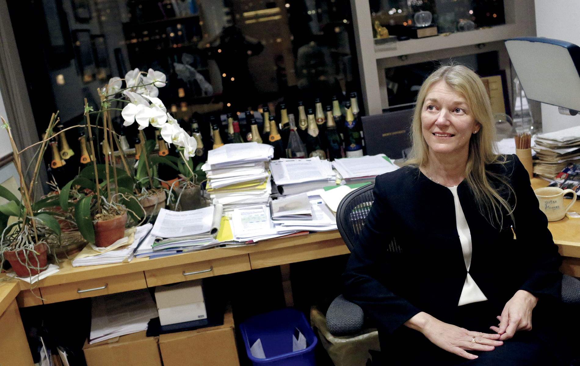 Bargmann in her Rockefeller office.