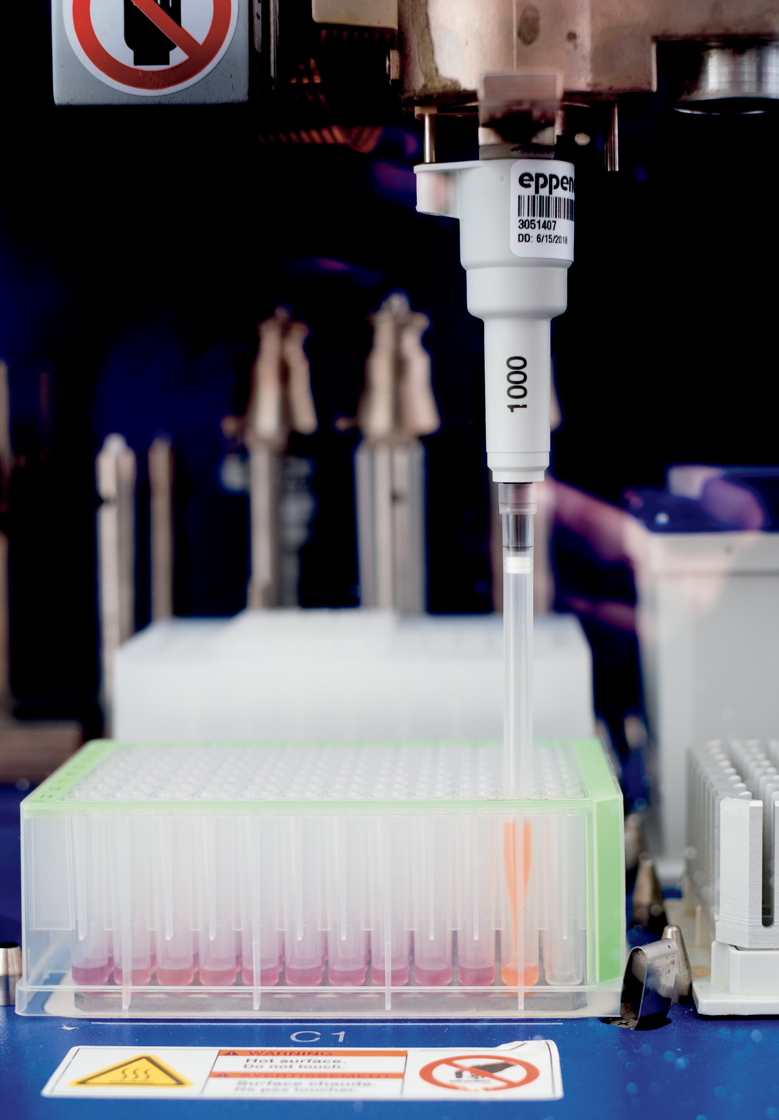 A robotic system used to process blood samples.