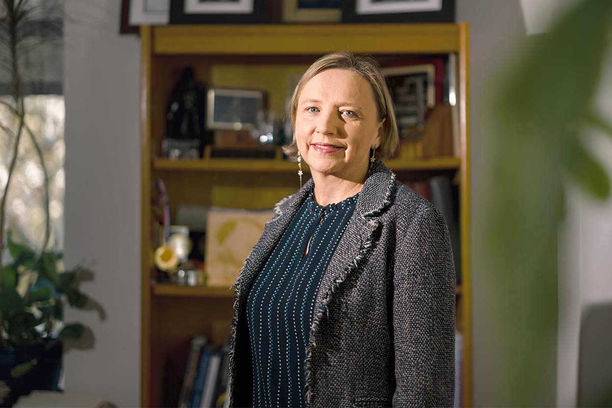 Portait of Smogorzewska in an office