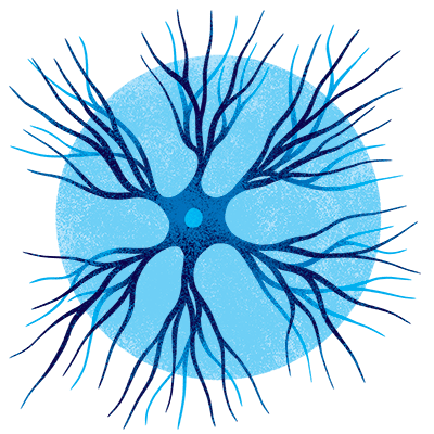 An illustration of a dopaminergic neuron.